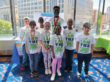 Andre Jones and students